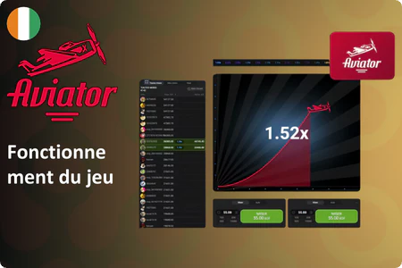 Interface du jeu Aviator en action